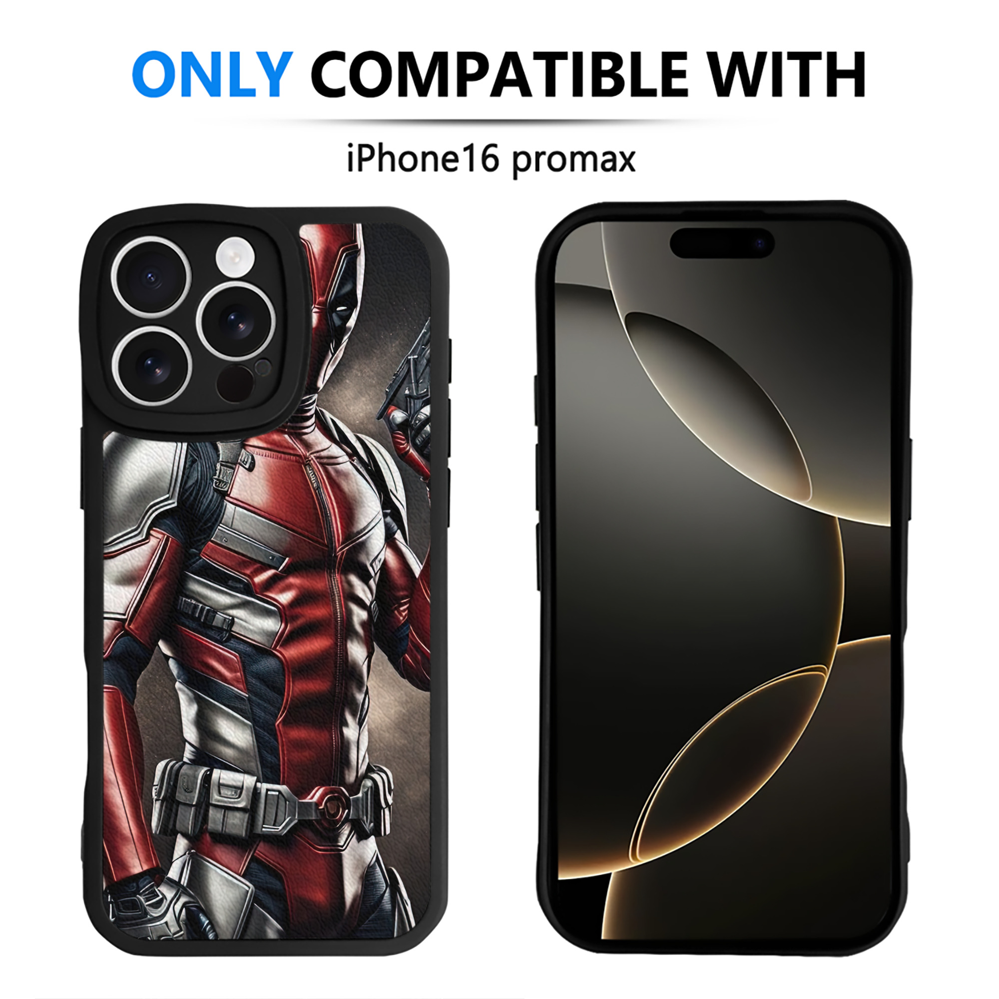 （画像用） Deadpool デッドプール 【iPhone 16シリーズ対応】シリコンスマホケース（レザー調） 材質：シリコン